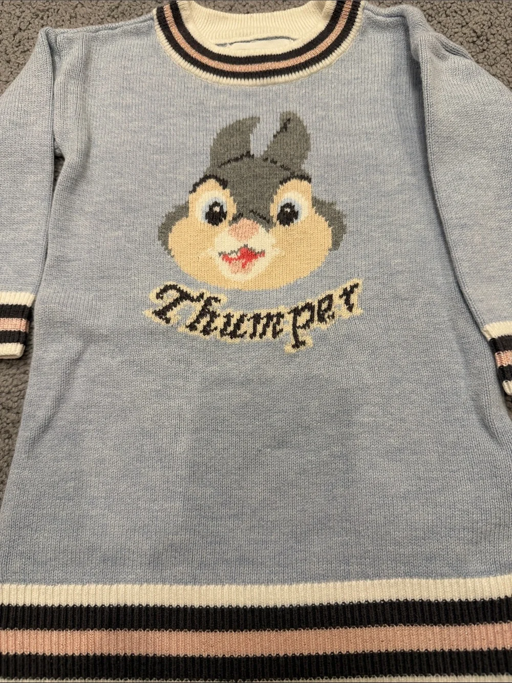 GAP Light Blue Knit Dress with Thumper Graphic